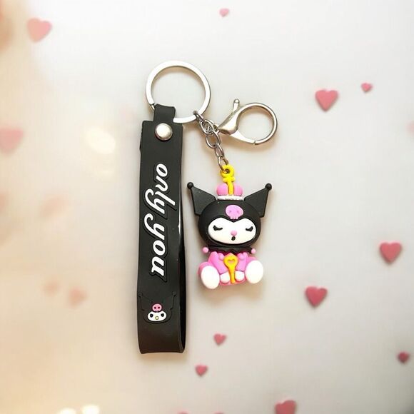 Black Kuromi Sleeping Bag Charm Key Chain - Picture 1 of 2